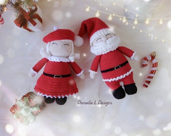 2 in 1 Santa Claus amigurumi crochet pattern & Mrs Claus amigurumi crochet pattern / Christmas crochet