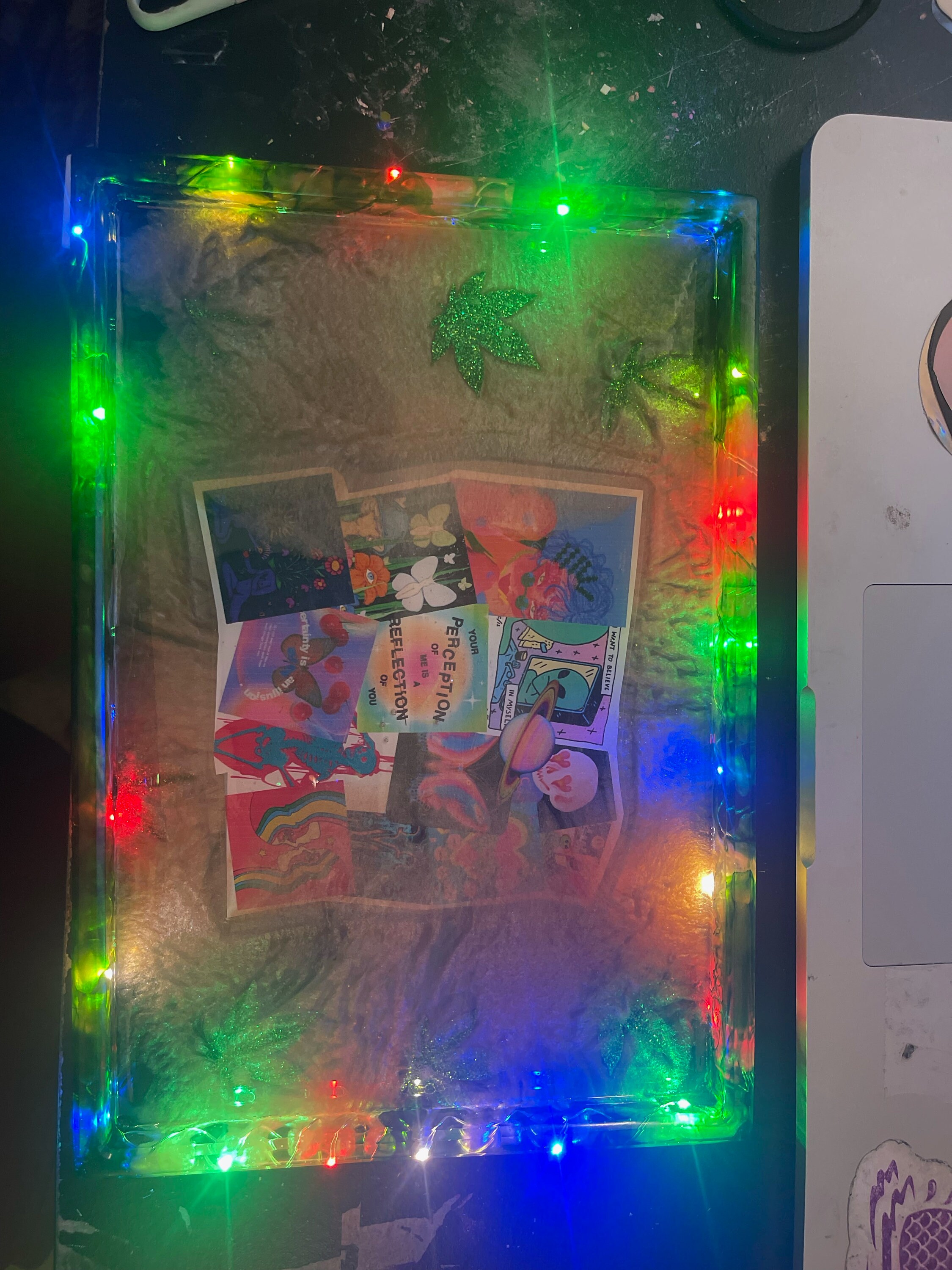 Light up Resin Rolling Tray Etsy