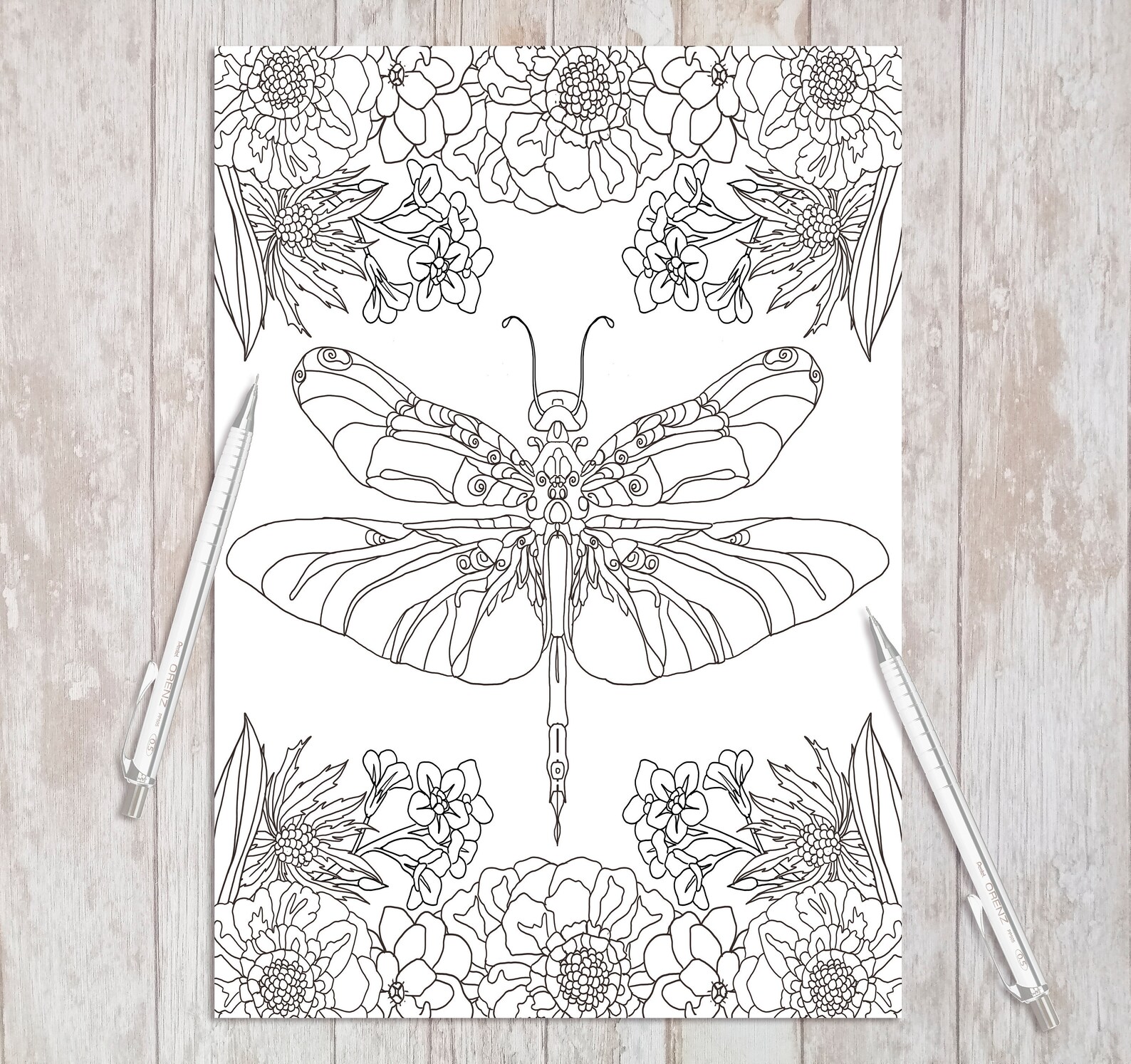 Printable Adult Coloring Page Dragonfly - Il 1588xN.2880935721 Kzoq 