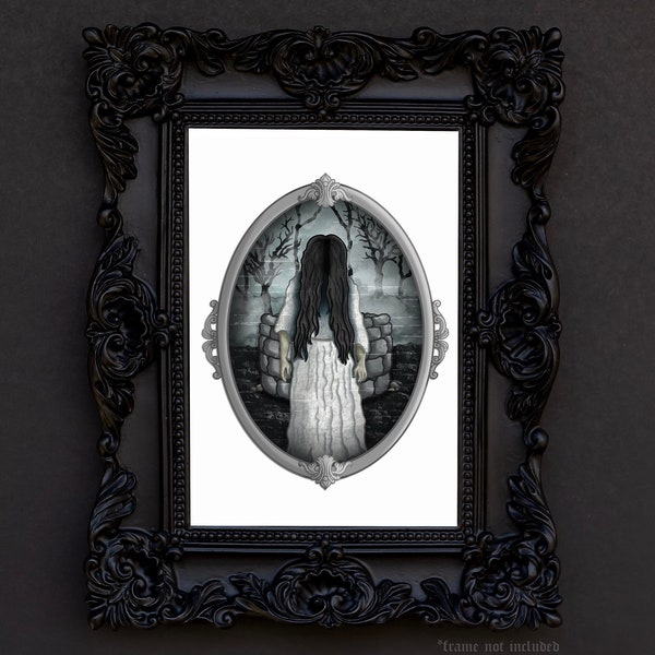 A5 “She Never Sleeps” Art Print - Samara Morgan The Ring Horror Movie Sadako Yamamura Cursed Video Tape Ringu Dead by Daylight