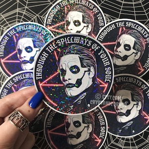 Ghost “SPILLWAYS IV” Holographic Sticker || The Band Ghost Papa Emeritus Cardinal Copia Terzo Primo Secondo Papa IV Pentagram Nameless Ghoul