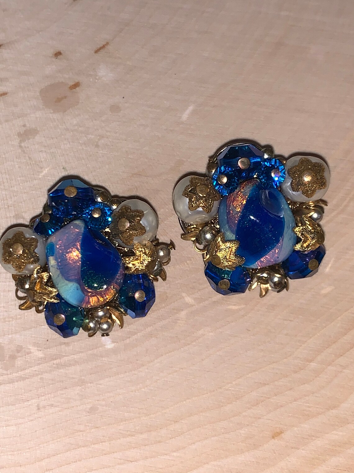 Vintage Alice Caviness Clip on Earrings Costume Jewelry Etsy