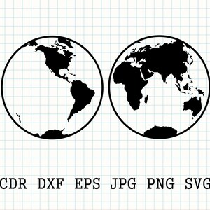 Weltkugel svg, Weltkarte svg, Erdkugelsilhouette