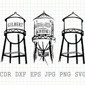 Water tower svg, Gilbert water tower svg, city water tower svg, Gruene tower png