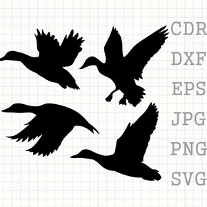 Flying duck svg, Duck png, vector duck hunting svg, bird silhouette, hunter clipart