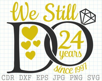 24 Years Of Marriage Etsy