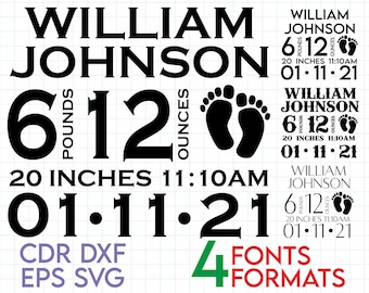 Download Birth Announcement Svg Etsy