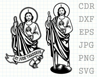 St Jude Thaddeus svg, San Judas svg, Jude the Apostle svg, Judas Thaddaeus png, patron saint, St Jude silhouette