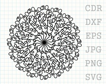 Download Cuss Word Mandala Etsy