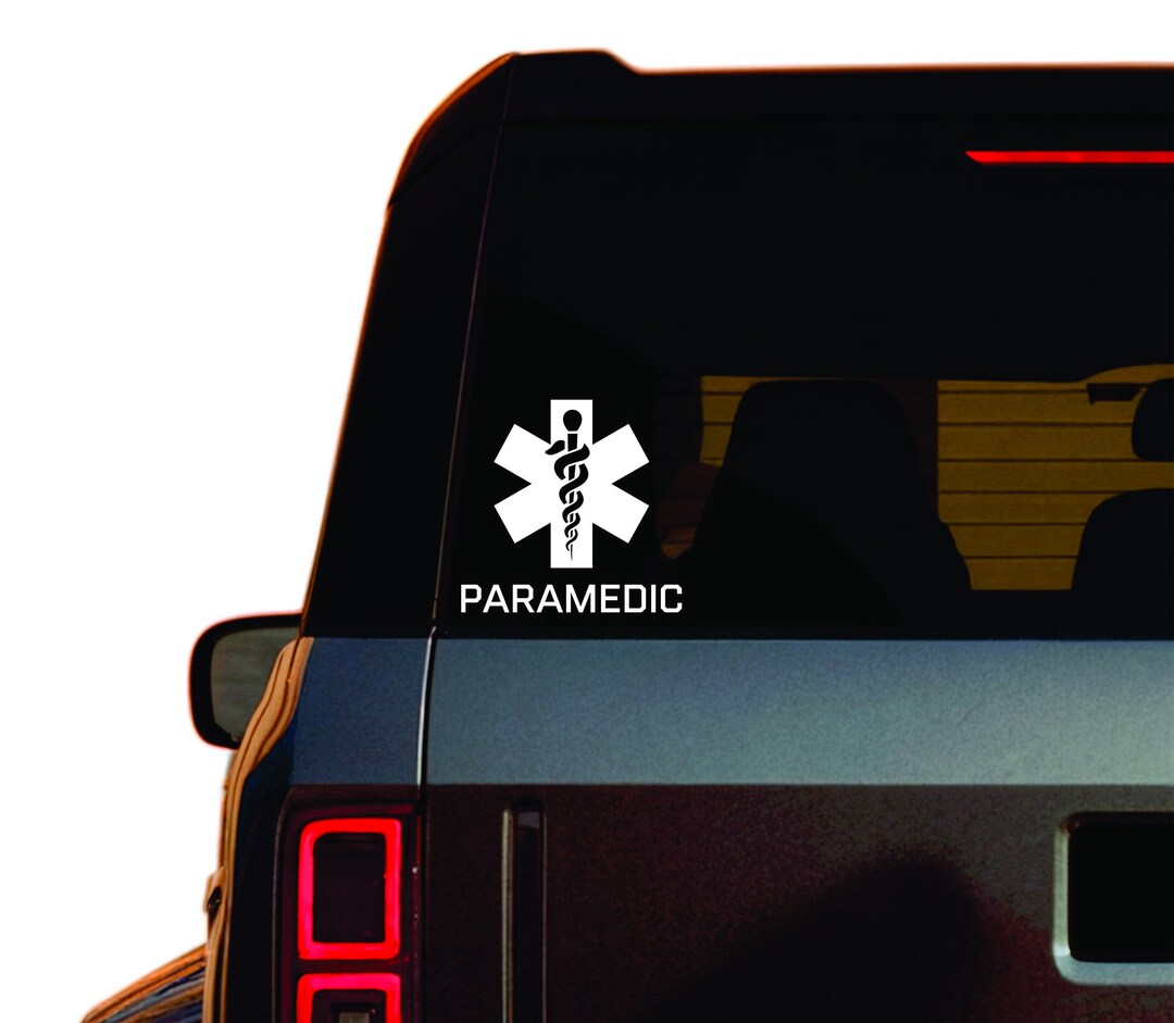 Paramedic Vinyl Decal, Healthcare Sticker, First Responder Car Decal ...