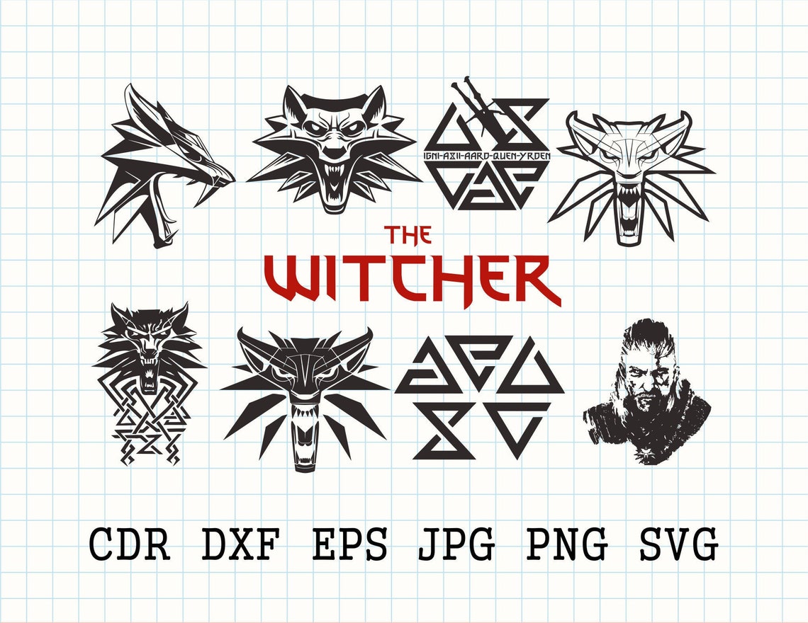 The Witcher svg cut file instant download Geralt of Rivia | Etsy
