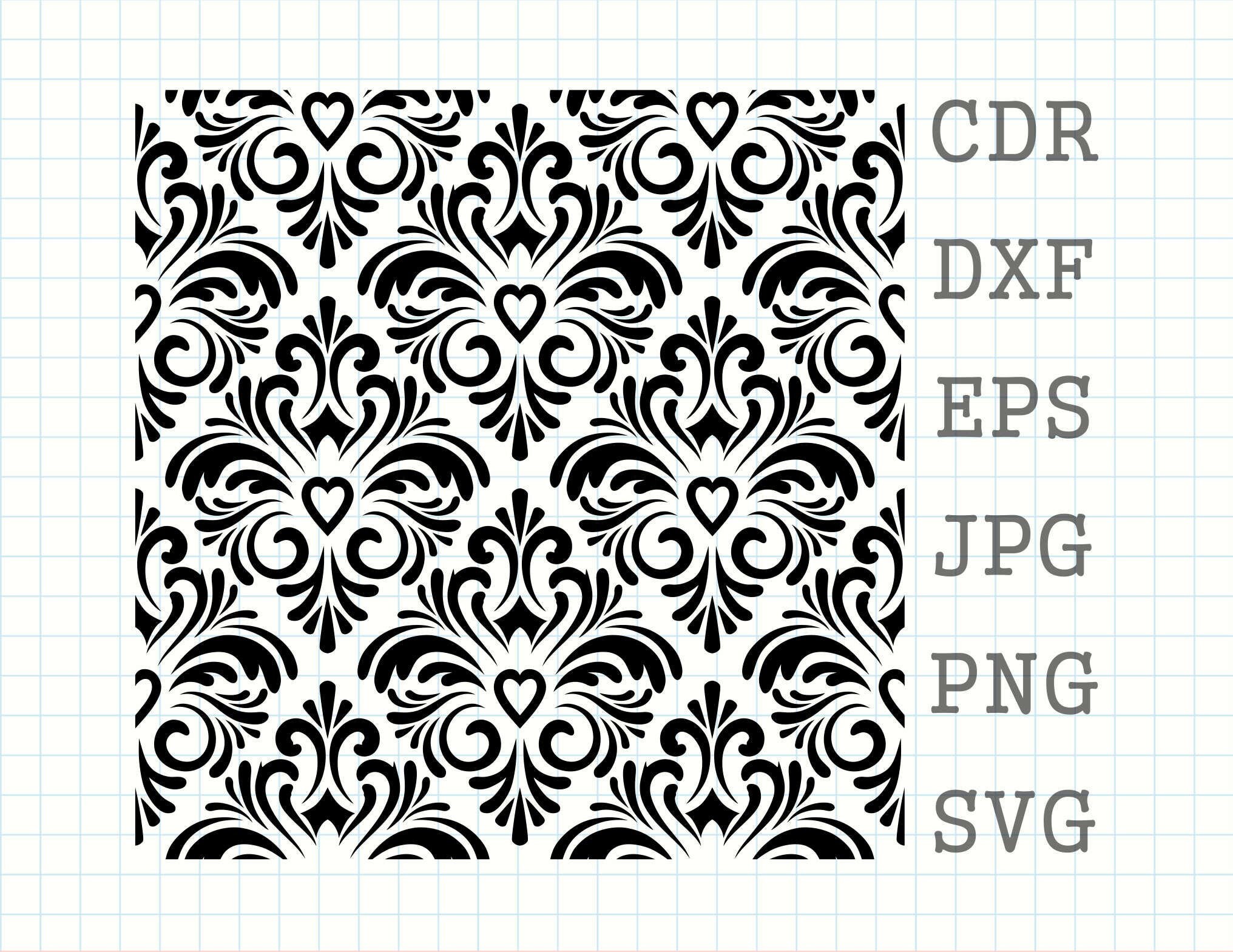 Download Floral heart svg tooled leather svg vector seamless ...