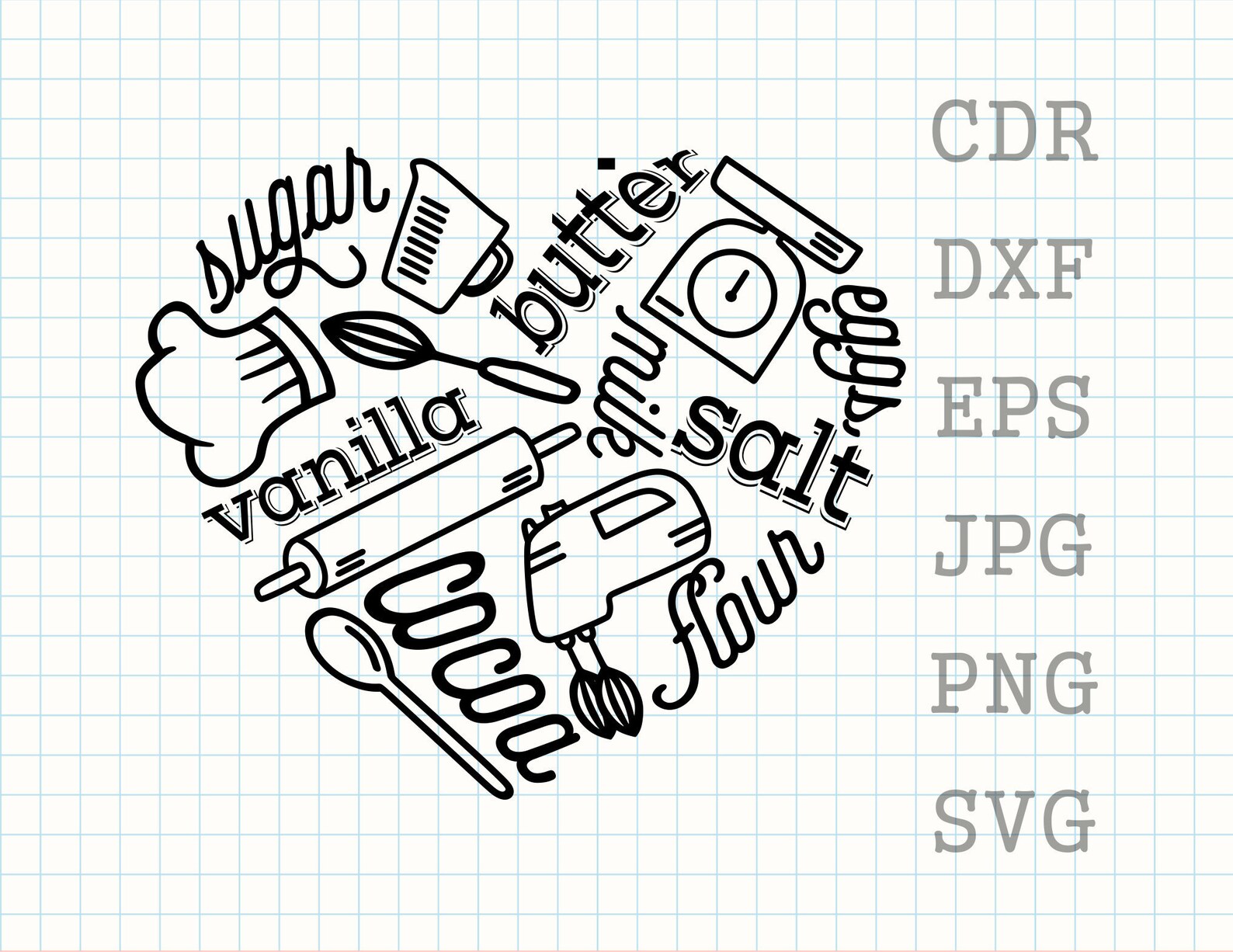 Cooking heart svg baking heart svg kitchen decor kitchen Etsy