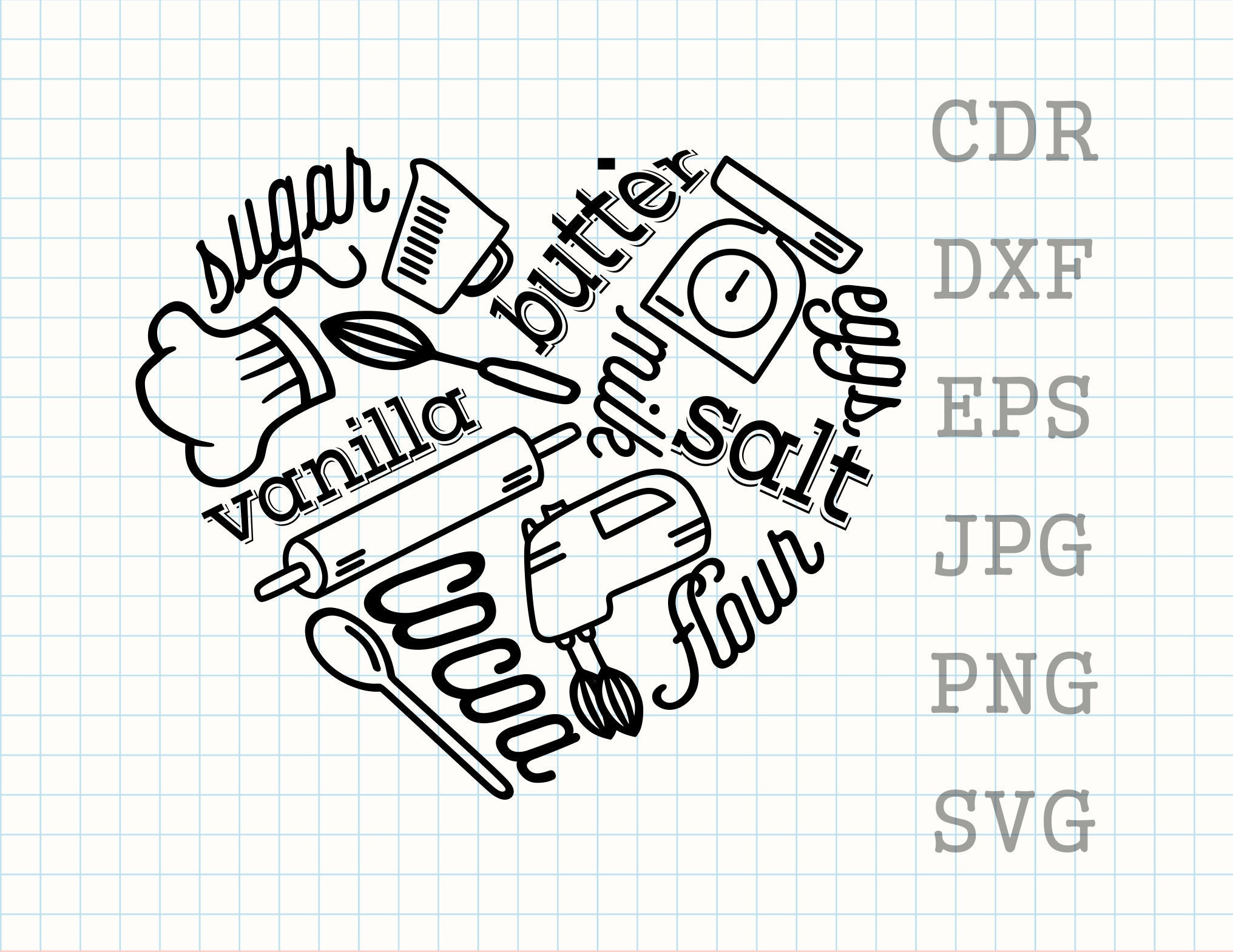 Cooking heart svg baking heart svg kitchen decor kitchen Etsy