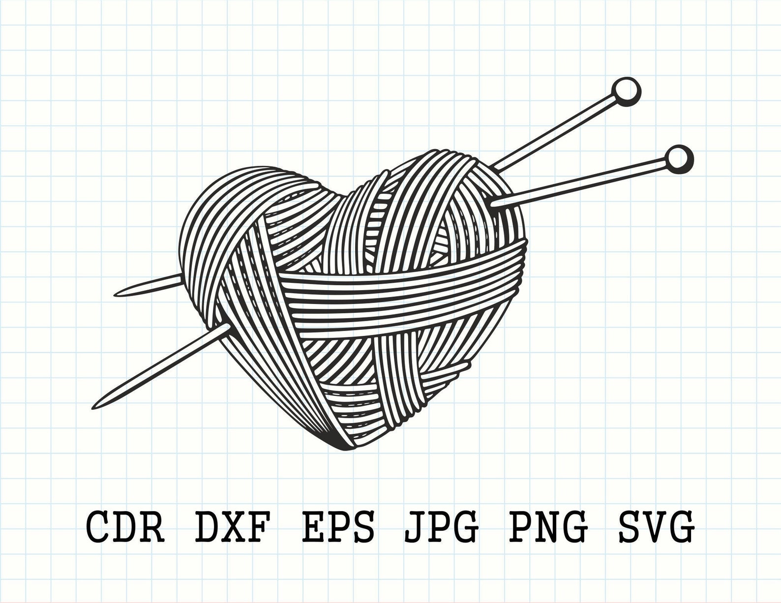 Yarn Heart Svg Knitting Svg Digital Crochet Svg Cricut Yarn - Etsy