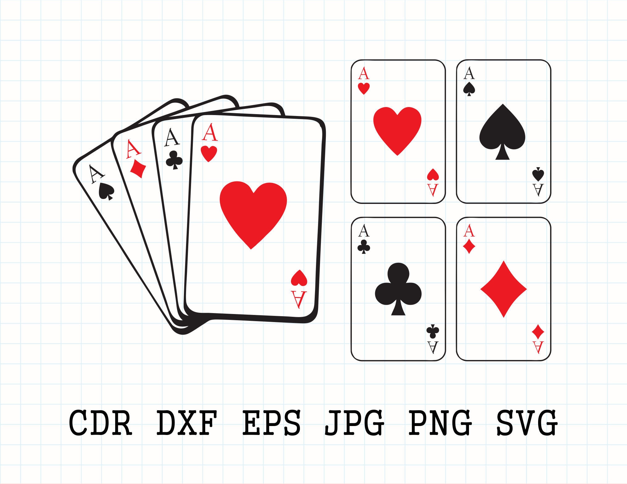 Playing Cards Svg Poker Cards Svg Casino Svg Hearts Etsy UK