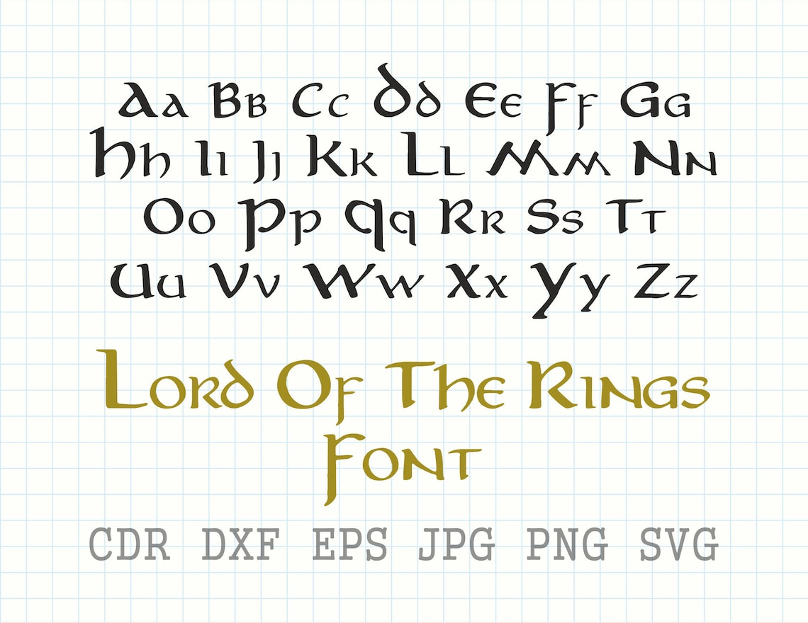 Lord of the Rings Alphabet, Lort Letters, the Hobbit Alphabet Svg, LOR Letters Svg, Shire Hobbit