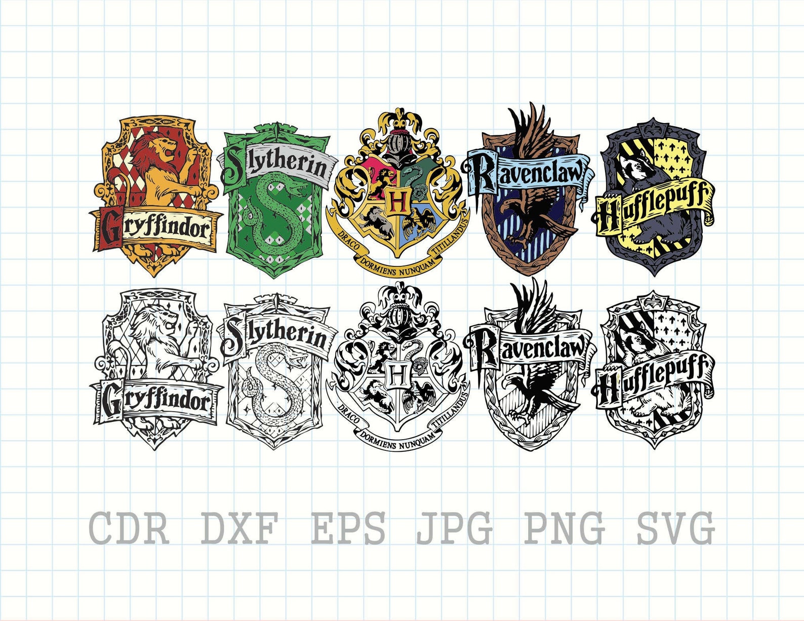 Hogwarts school emblem svg Harry Potter svg Ravenclaw dxf Etsy