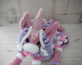 Handmade Plush Unicorn Pajama Holder, Soft Toy & Storage Solution for Kids, Pajama Holder, Stuffed Animal Organizer, Soft Crochet Toy.
