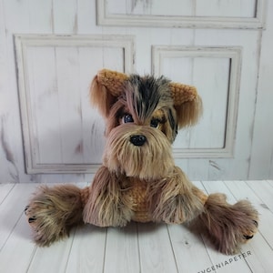Handmade Crochet Yorkie Dog Plush, Realistic Yorkshire Terrier Toy, Soft Stuffed Dog, Unique Gift for Dog Lovers, Dog Lover Gift.