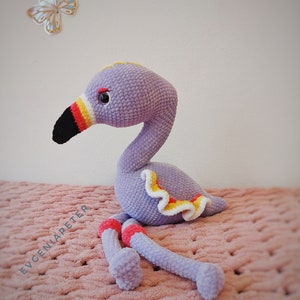 Flamingo. Plush flamingo. Crocheted toy. Bird. Stuffed animal. Cuddly flamingo. Exclusive. Beautiful toy. Plush toy. Gift idea.