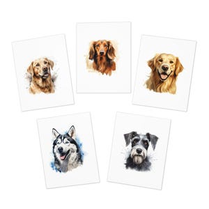 Jeu de cartes de voeux personnalisées pour animal de compagnie, cartes pour amoureux des chiens, cartes d'art uniques, cartes d'anniversaire animal, cartes de correspondance manuscrites, paquet de cartes cadeau