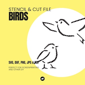 Stencil file - Cut file - Siebdruckvorlage - Plotterdatei - Screenprint - Vector file - Birds