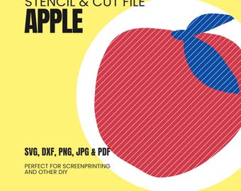 Siebdruckvorlage - Plotterdatei - Sjabloonbestand - Snijbestand - Zeefdruk - Vectorbestand - Apfel