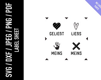 Label Siebdruckvorlage - Plotterdatei - Schablonendatei - Schnittdatei - Siebdruck - Vektordatei