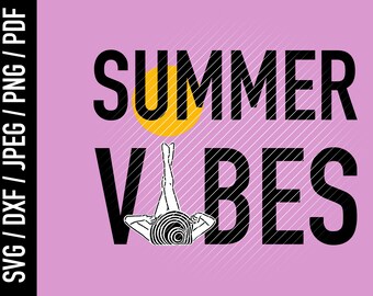 Summer Vibes - Stencil File - perfect for easy screenprint, foils or other prints ( svg, dxf, pdf and png format)