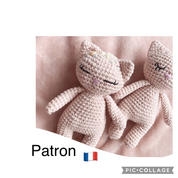 PATRON Doudou Chat peluche amigurumi en crochet