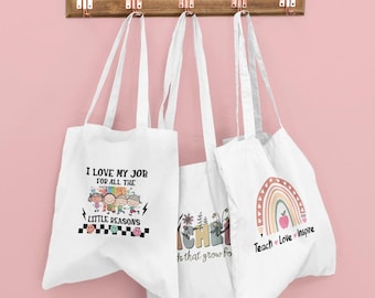 Personalised Teacher Tote Bag - Daycare, Early Childhood Educator Appreciation Gift, End of Year Christmas gift, Educators Day gift