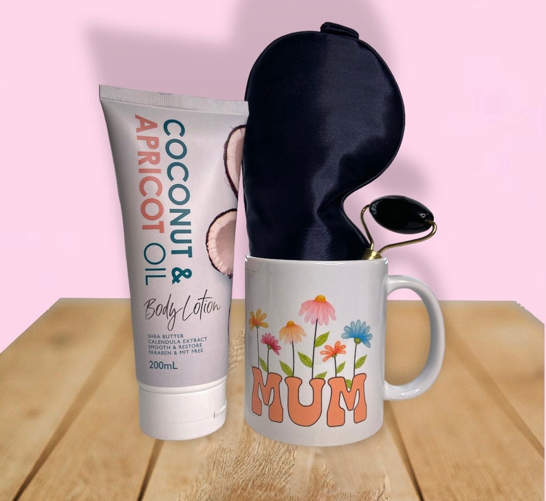 Mum Relax Gift Hamper With Personalised Watercolour Pressed Wildflower