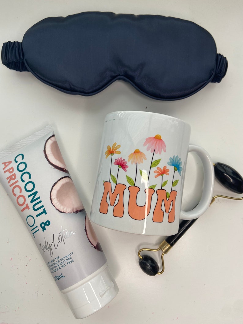 Mum Relax Gift Hamper With Personalised Watercolour Pressed Wildflower