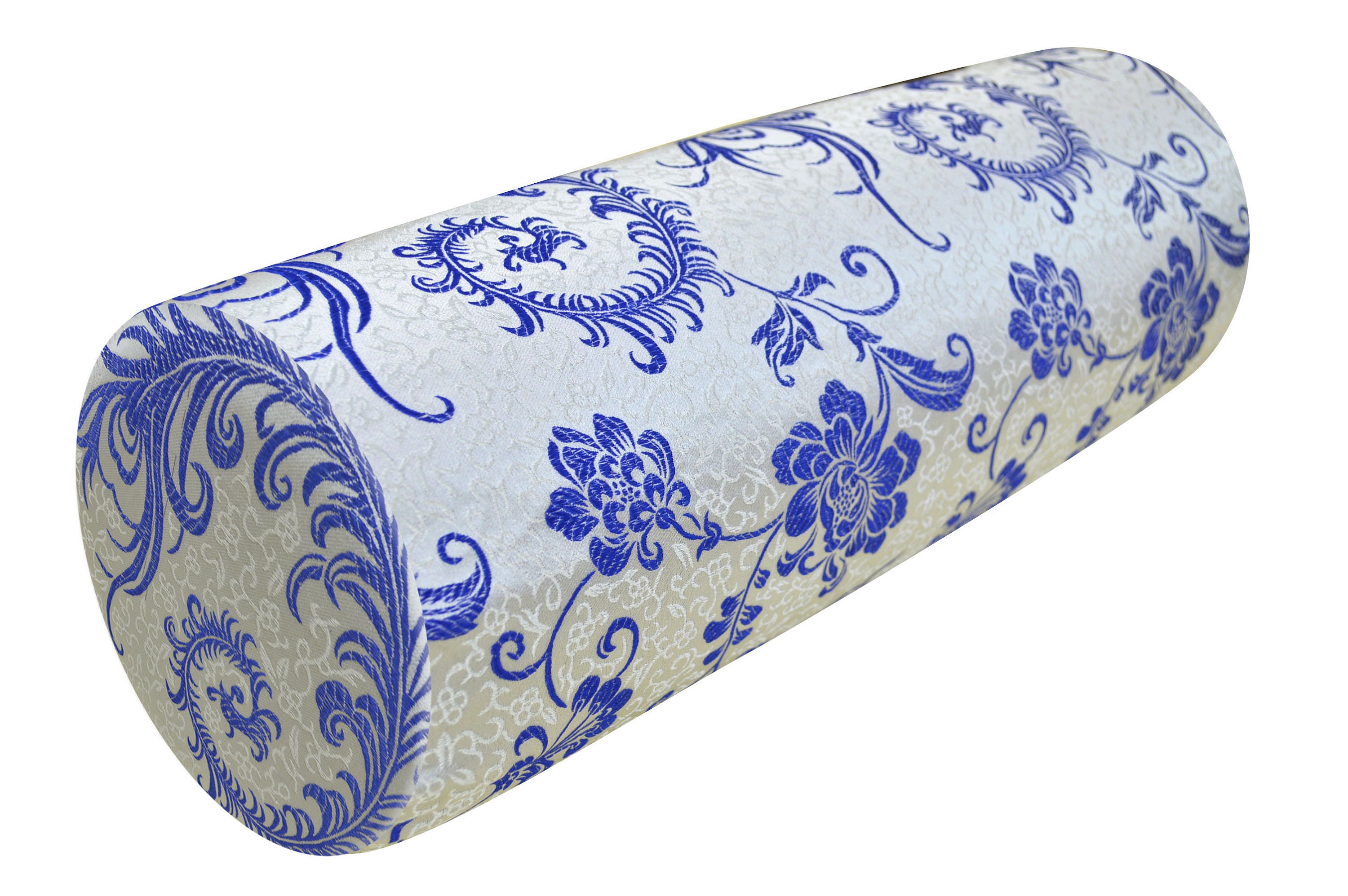 TAILOR MADE Bolster COVER Blue White faux Silk Rayon Etsy UK