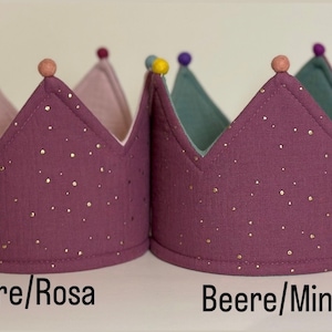 Birthday crown fabric crown muslin image 4