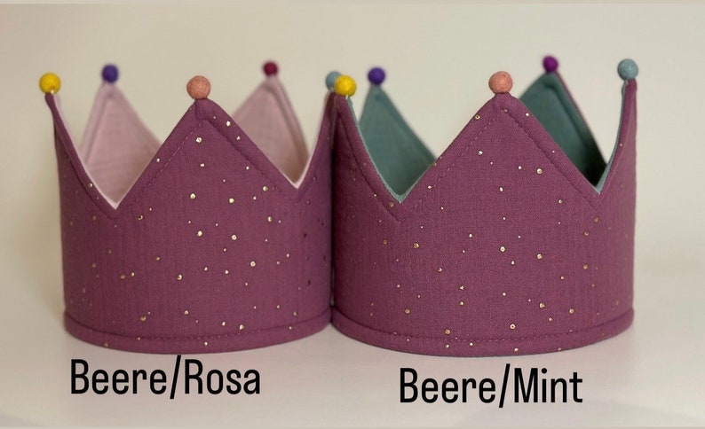 Birthday crown fabric crown muslin image 4