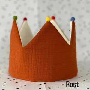 Birthday crown fabric crown muslin linen