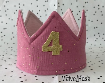 Birthday crown Fabric crown made of muslin