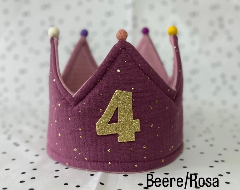 Birthday crown fabric crown muslin image 2