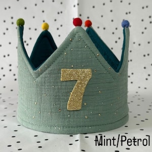 Birthday crown fabric crown muslin image 1