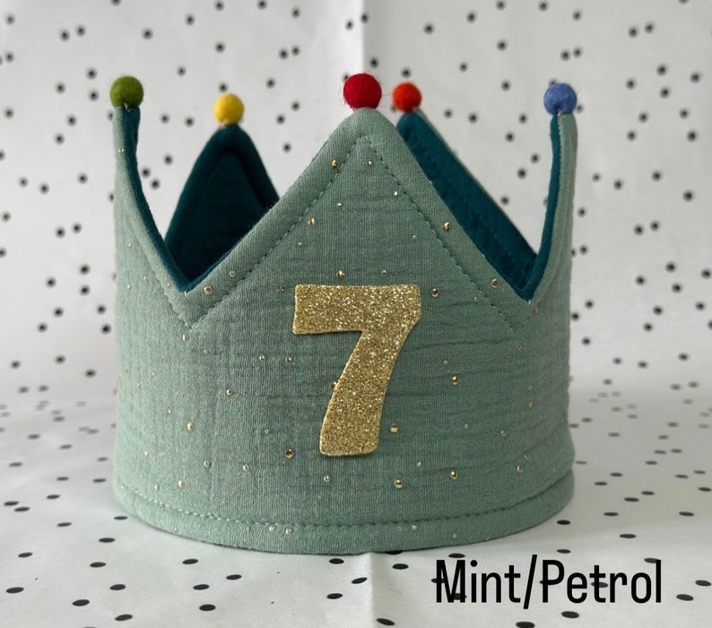Birthday crown fabric crown muslin image 1