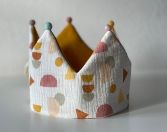 Birthday Crown Fabric Crown Musselin
