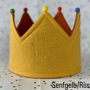 Birthday crown fabric crown muslin image 5