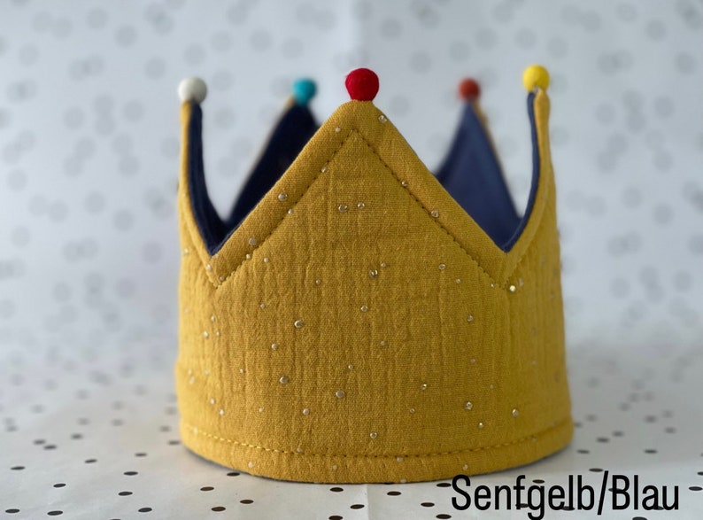 Birthday crown fabric crown muslin image 6