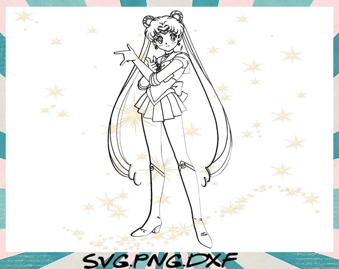 Sailor Moon Outline svg Sailor Moon svg Anime svg Anime | Etsy