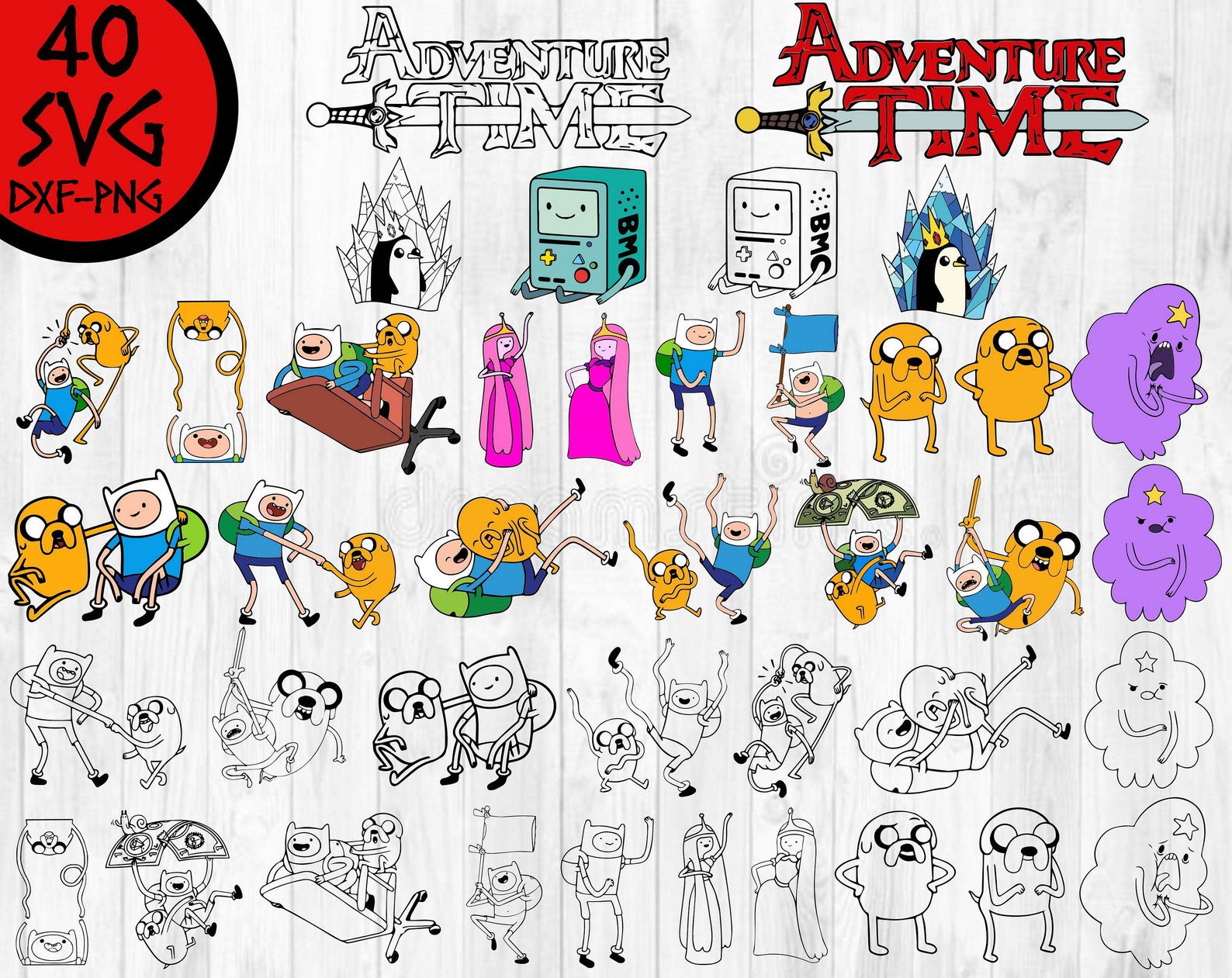 Adventure Time Bundle svg Adventure time svg Finn svg Jake | Etsy