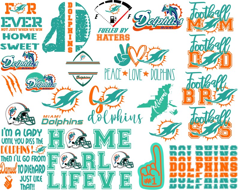 Download Miami Dolphins Bundle NFL svg NFL Lover svgdxfpng Football | Etsy