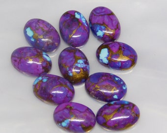 Purple Color Accented With Gold And Copper Tones December Birthstone 9132 Purple Copper Turquoise Cab Round 10mm Approximately 10 Carat