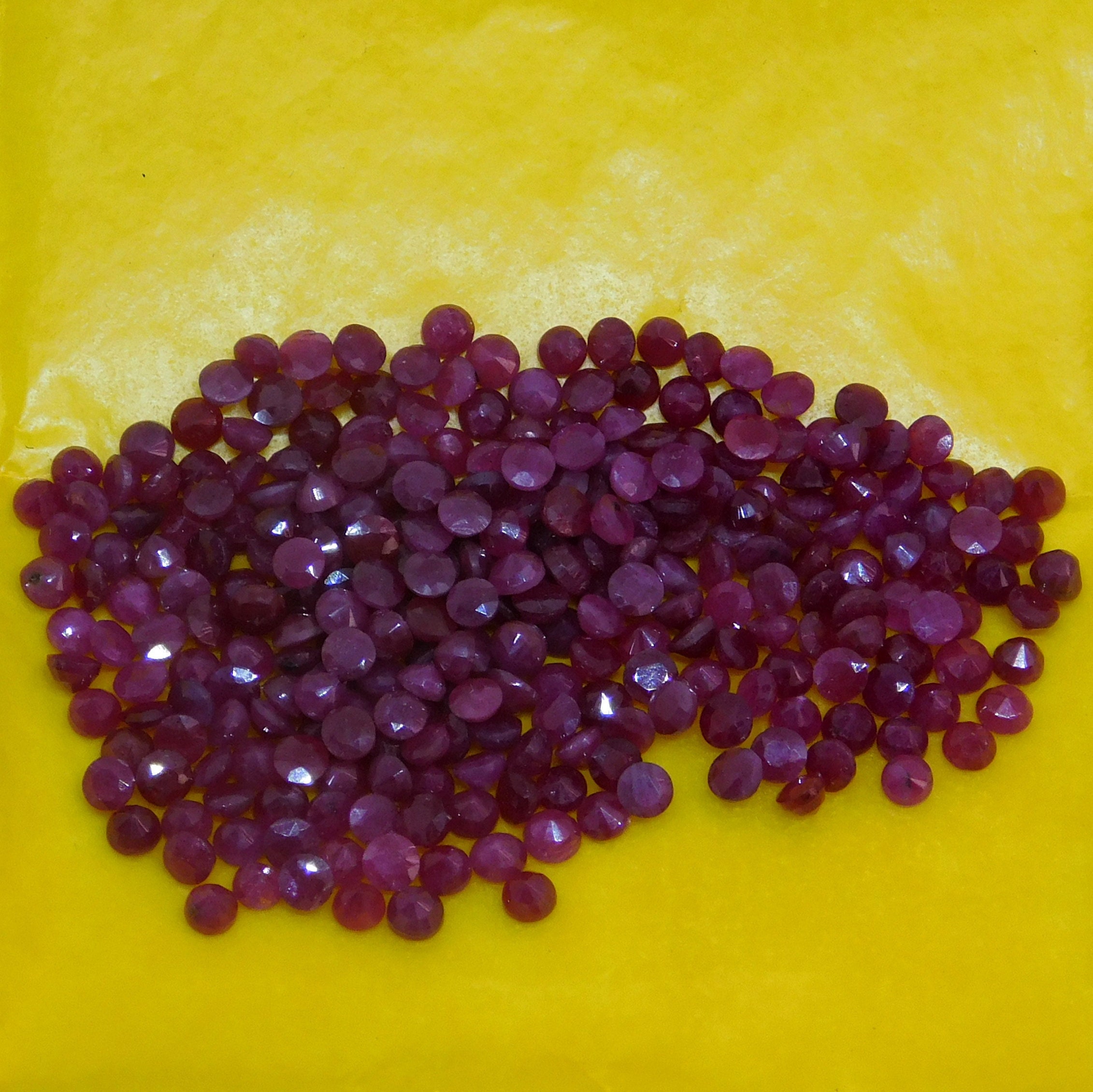 Piedra preciosa de rubí indio natural forma redonda3 mm / 4 - Etsy España